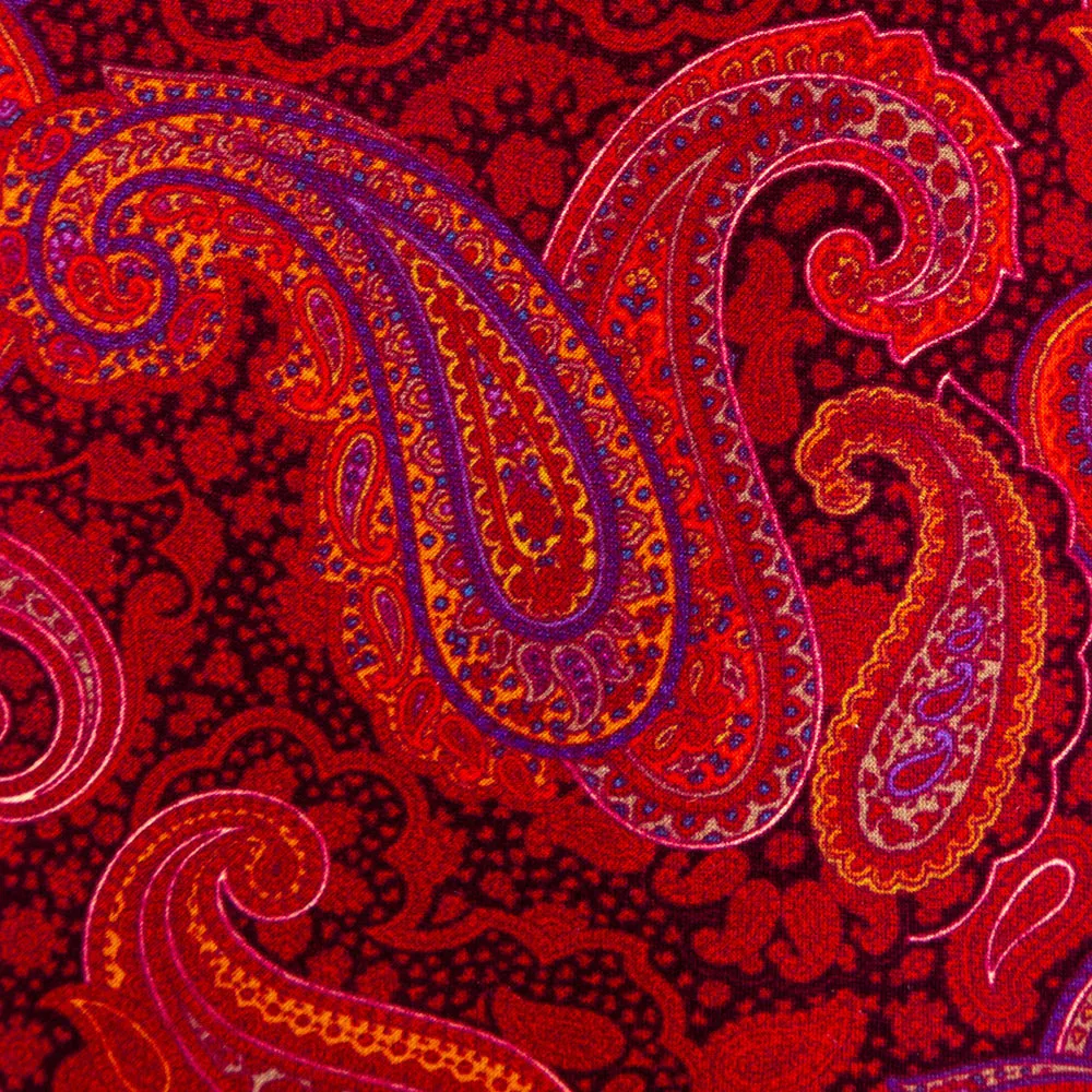 Sicilian Red Paisley Duchesse Silk Tie