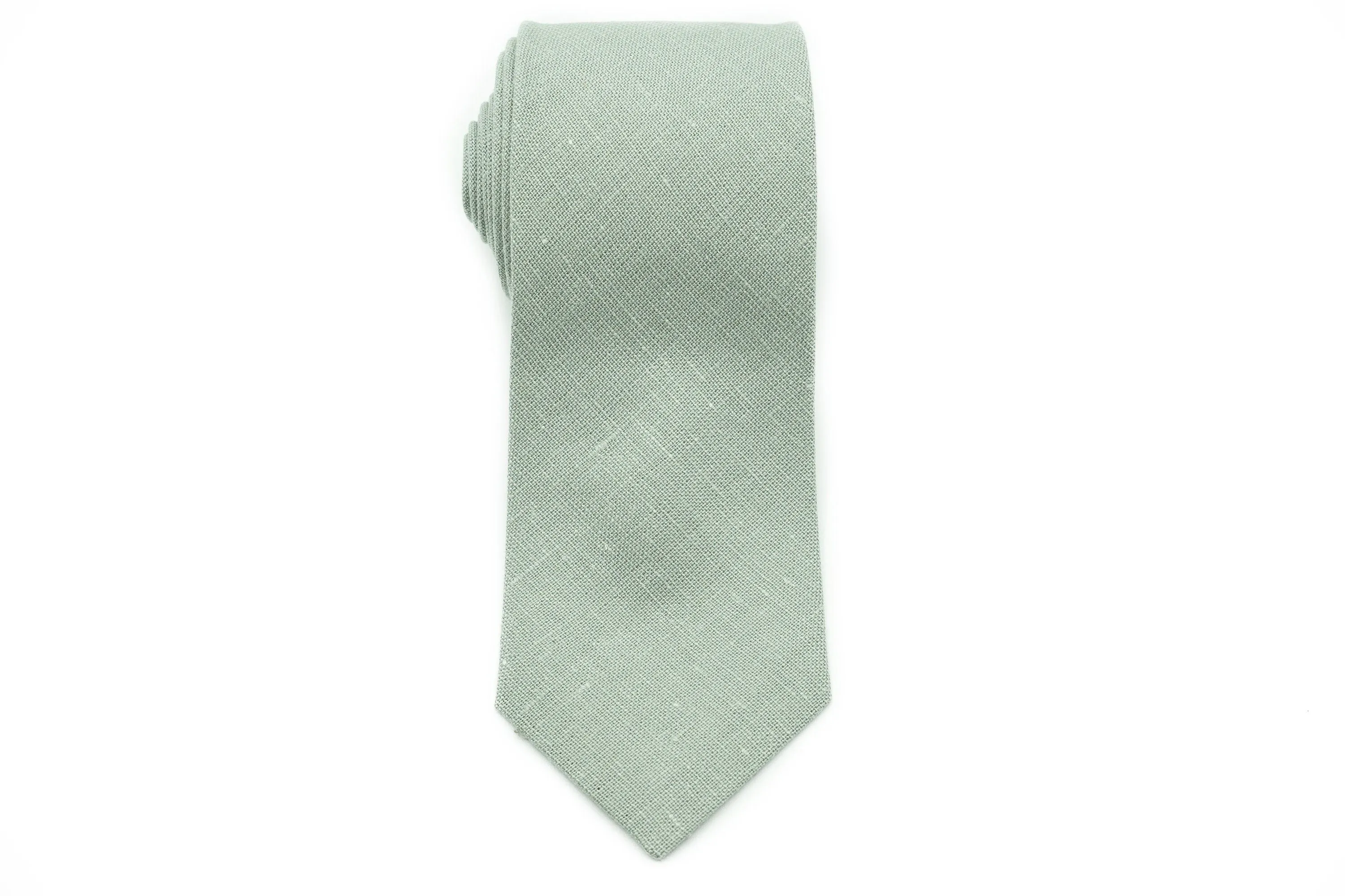 Sage Green Linen Necktie Collection: Includes Dusty, Bright, Dark, Eucalyptus & Classic Sage - Perfect for Groomsmen and Sage Green Weddings
