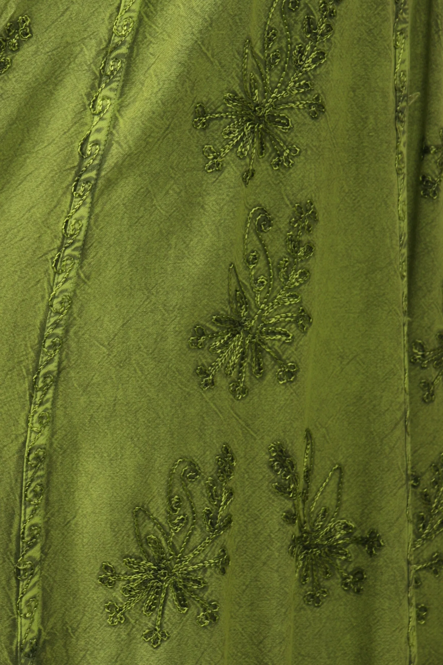 Sakkas Stonewashed Empire Waist Simple Floral Striped Crepe Handkerchief Hem Dress