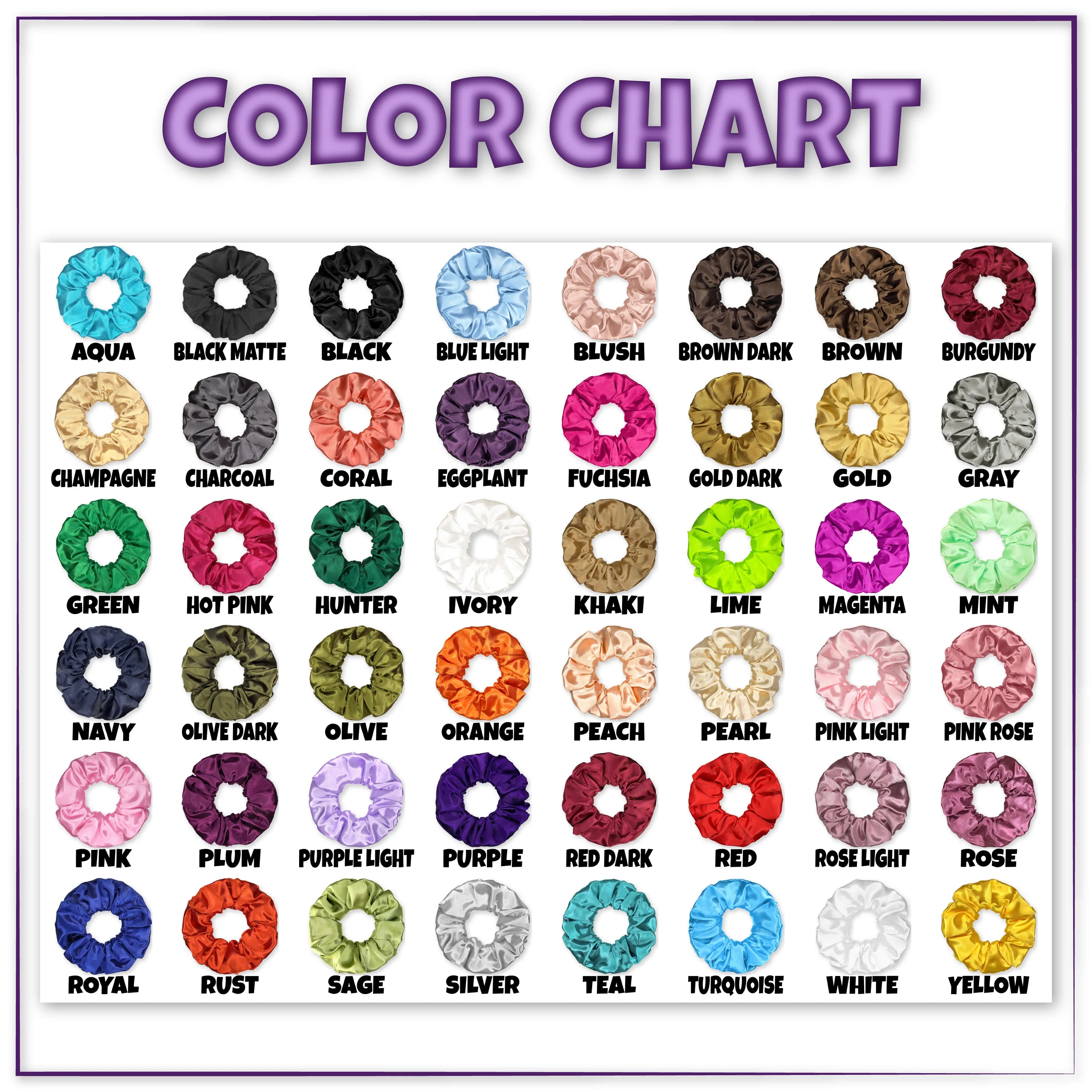 Scrunchies Premium Bridal Satin Available in 3 Sizes Made in the USA Royal