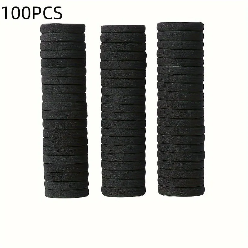Seamless Black Hair Ties  Durable Ponytail Holders for Women