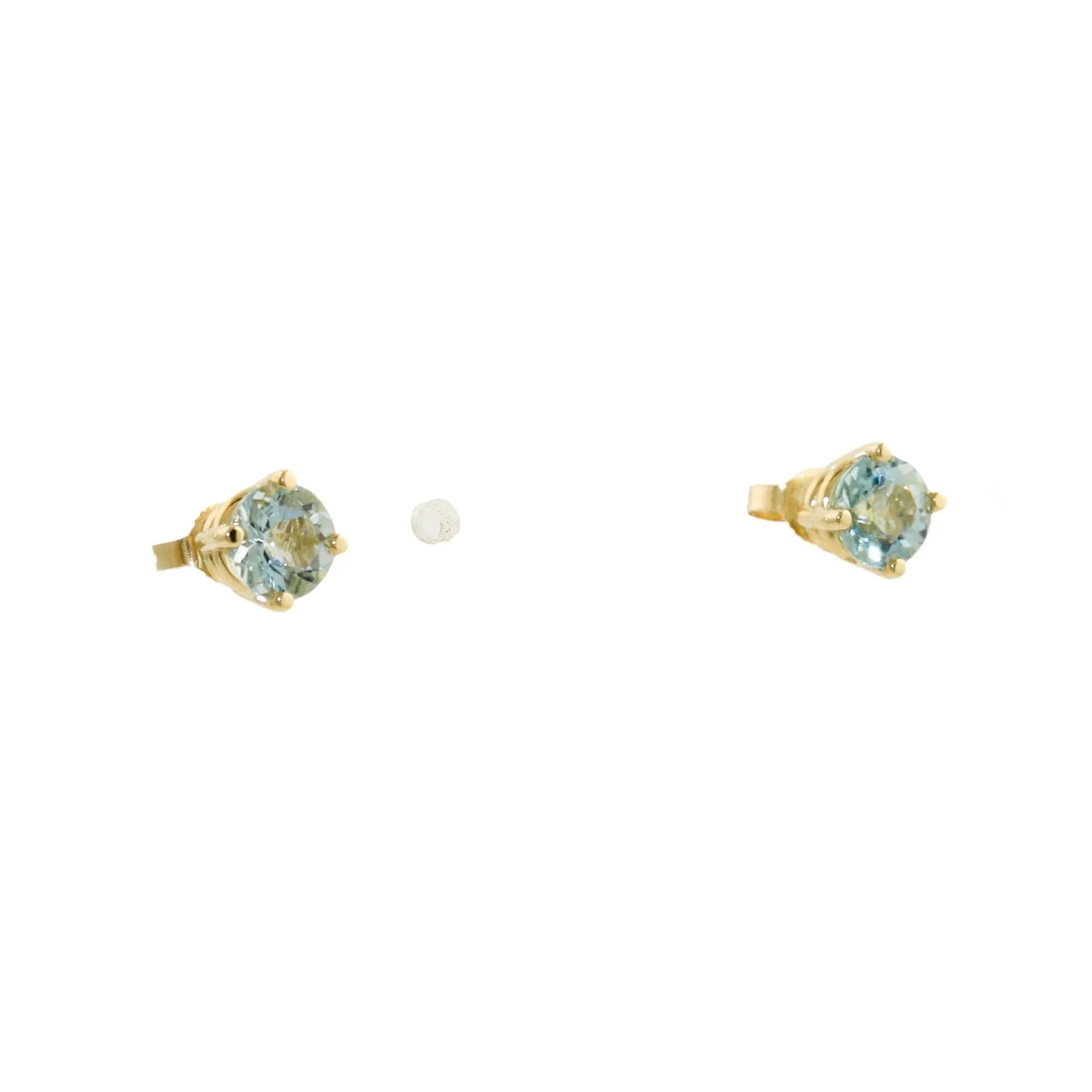 Serene Aquamarine 14k Gold Studs