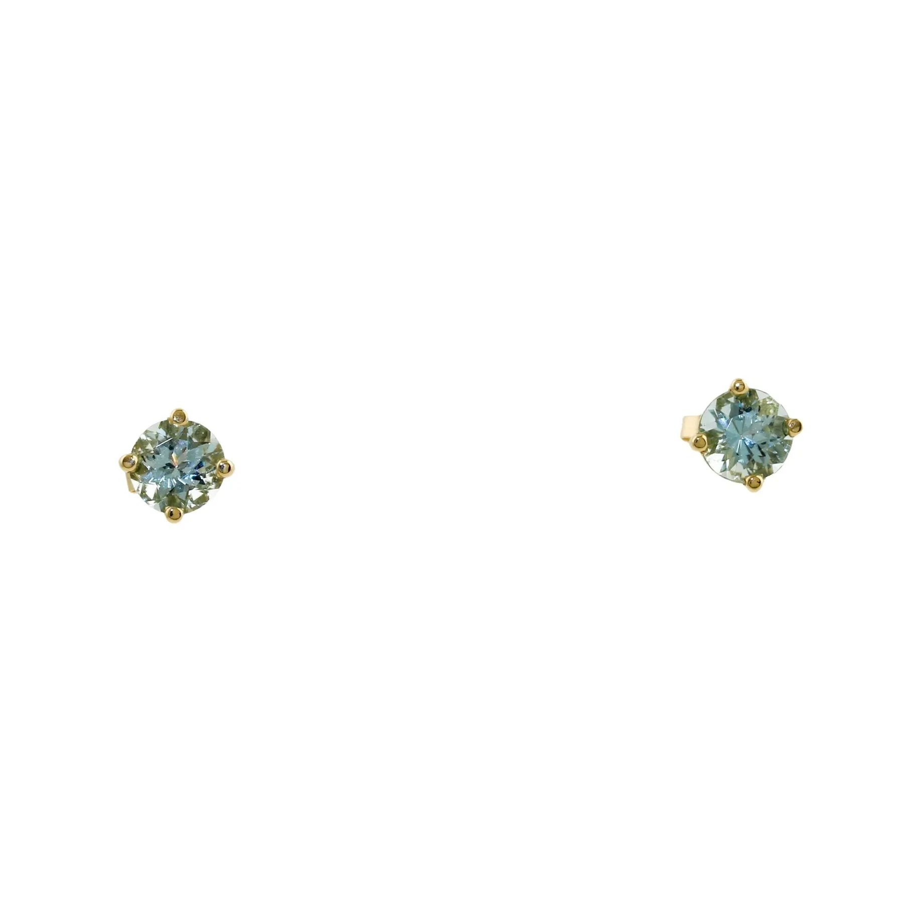 Serene Aquamarine 14k Gold Studs
