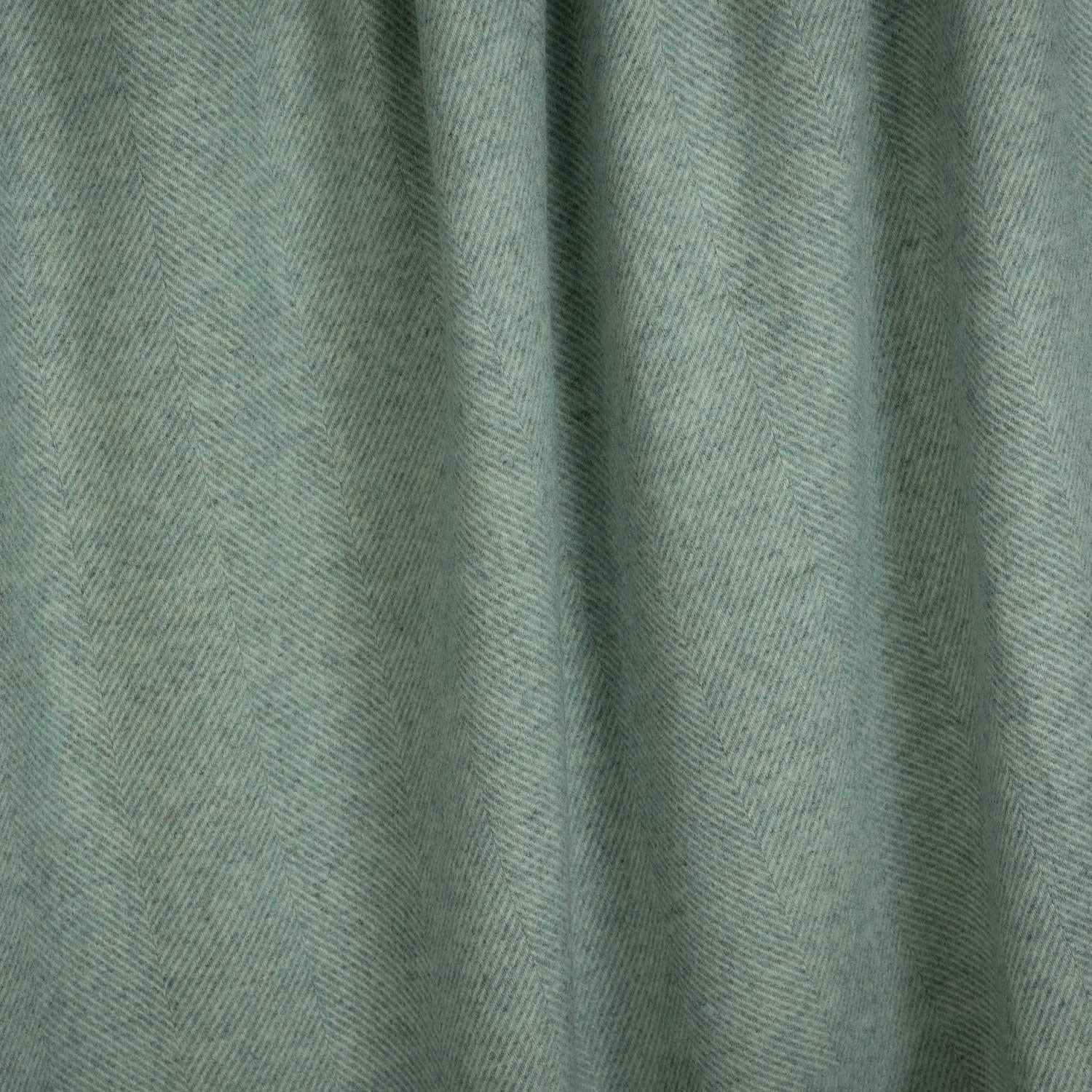Shetland Wool Herringbone Throw - Duck Egg