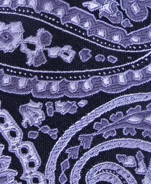 Silver & Black Paisley Tie