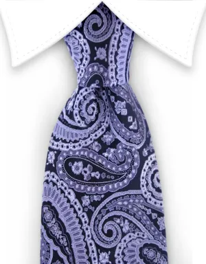 Silver & Black Paisley Tie
