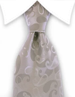 Silver & Gray Paisley Tie