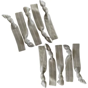 Silver Ribbon Hair Ties - 10