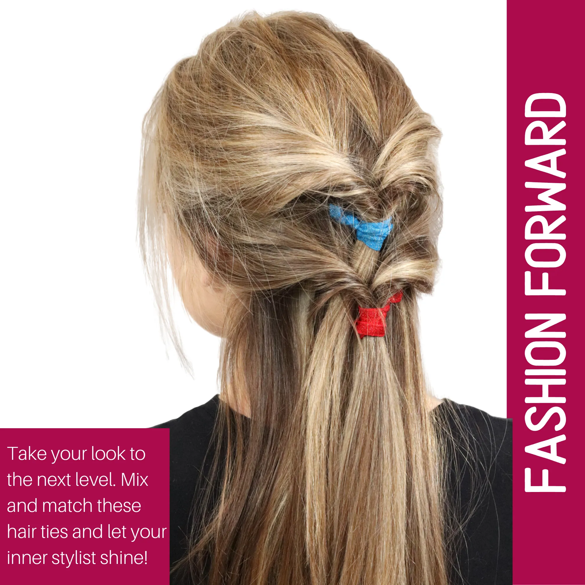 Silver Ribbon Hair Ties - 10