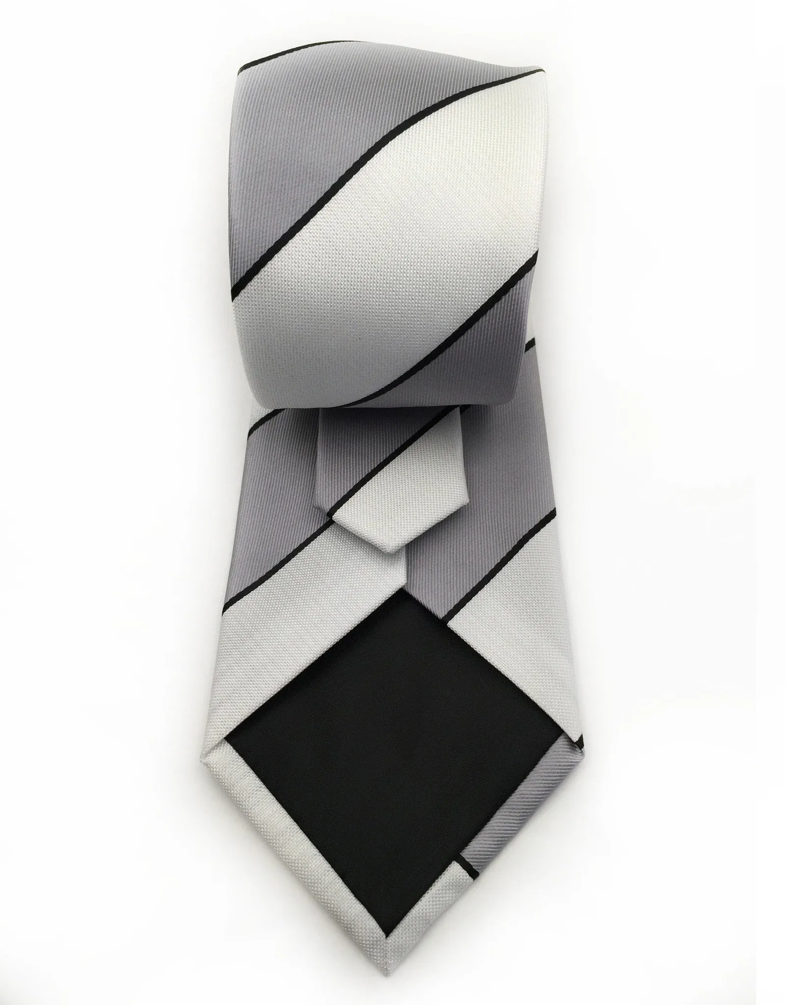 Silvery Gray & White Striped Tie