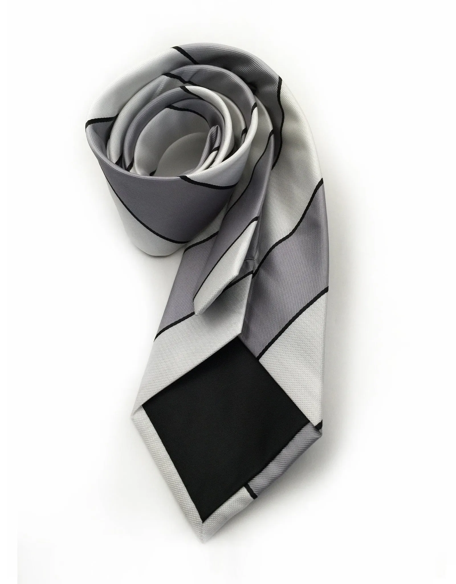 Silvery Gray & White Striped Tie