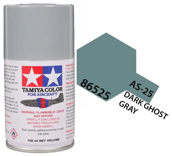 Tamiya 86525 AS-25 Dark Ghost Gray Aircraft Lacquer Spray Paint 100ml