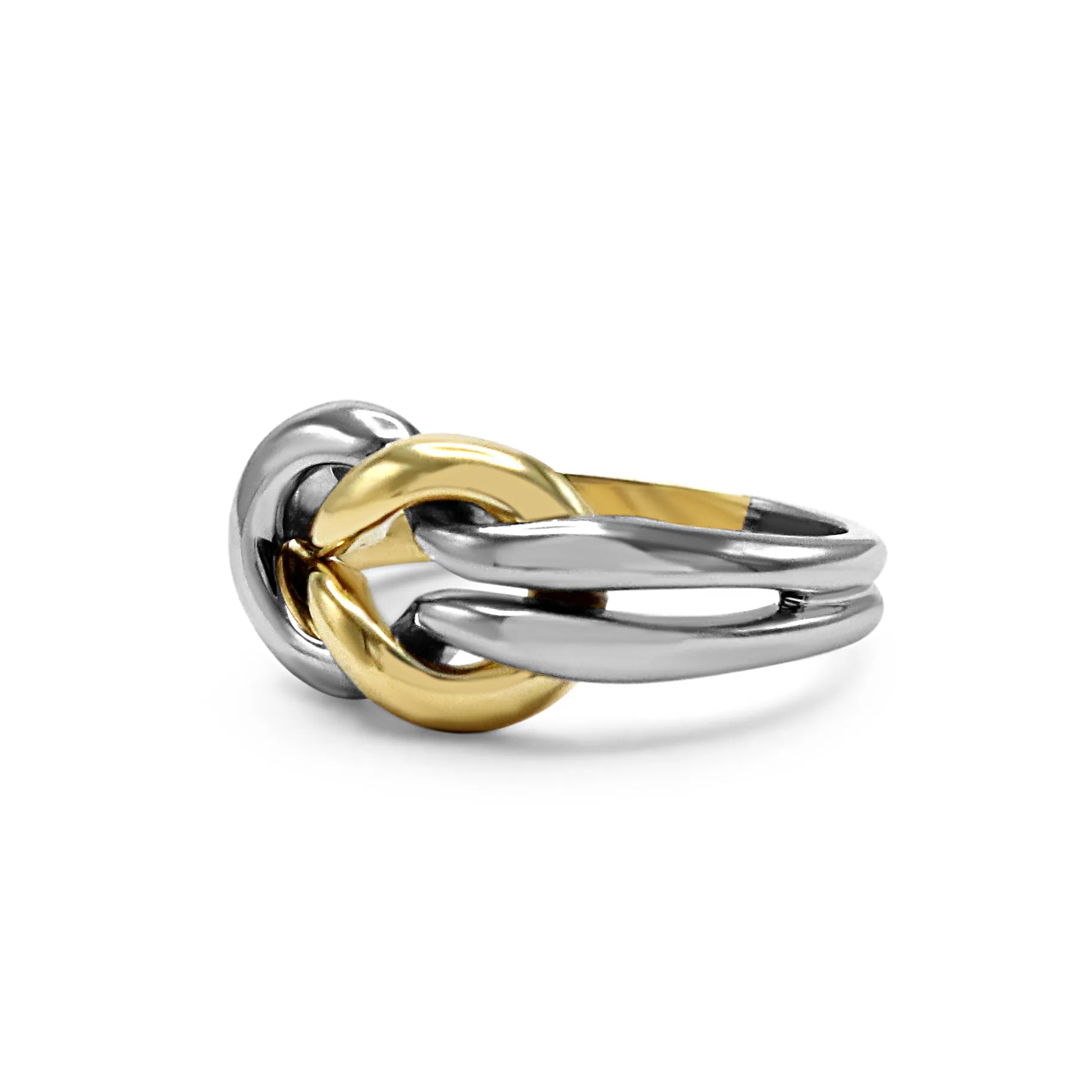 Two Colour Knot Ring - 18ct Yellow & White Gold
