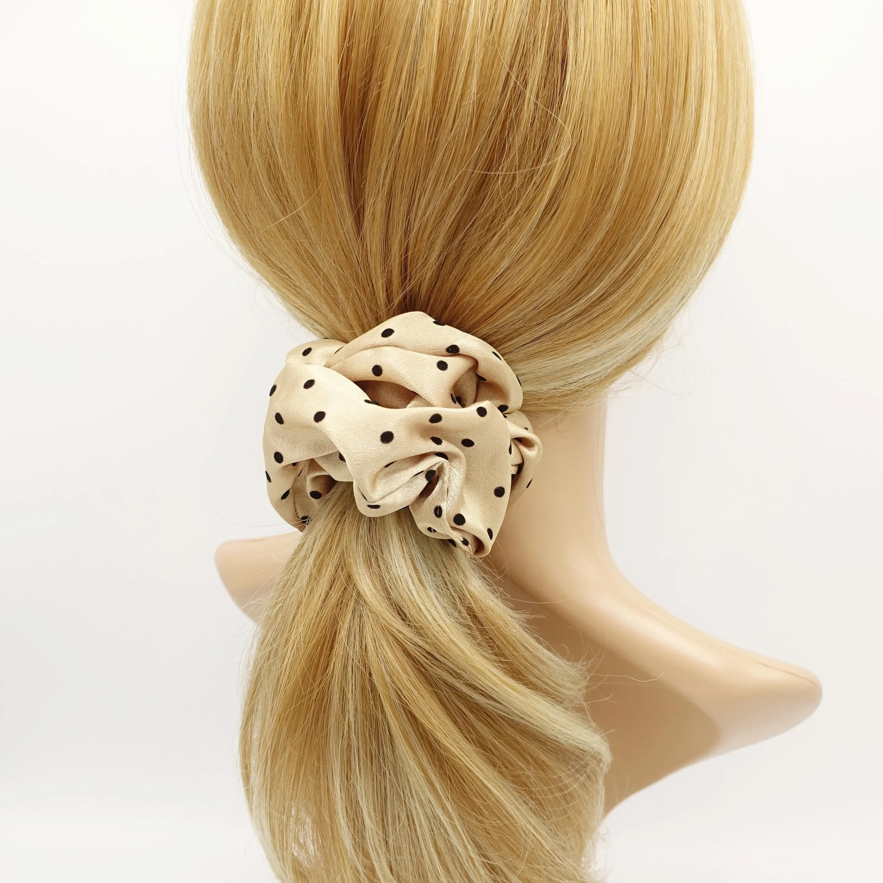 velvet dot satin scrunchies gloss hair elastic hair tie women hair accessory