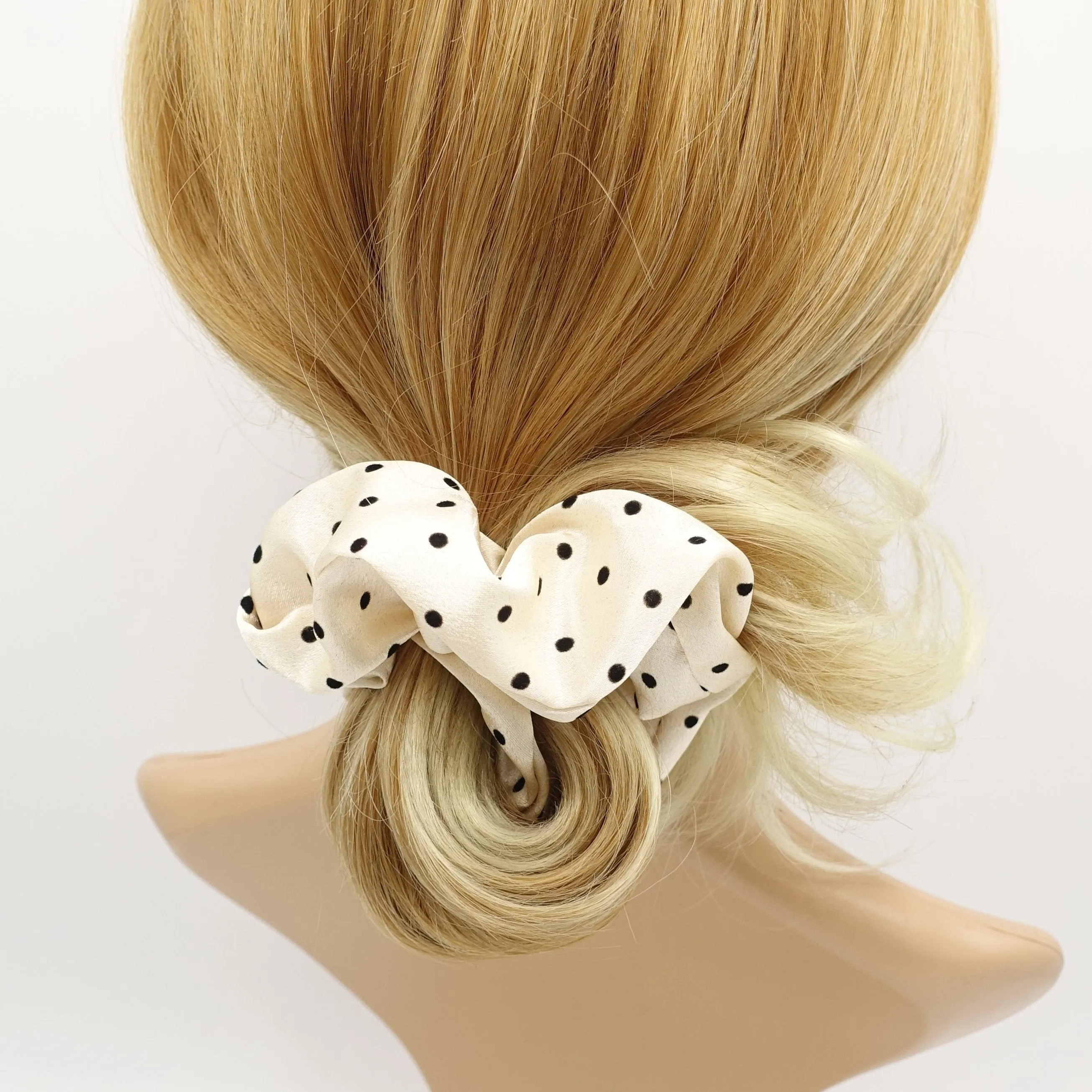 velvet dot satin scrunchies gloss hair elastic hair tie women hair accessory