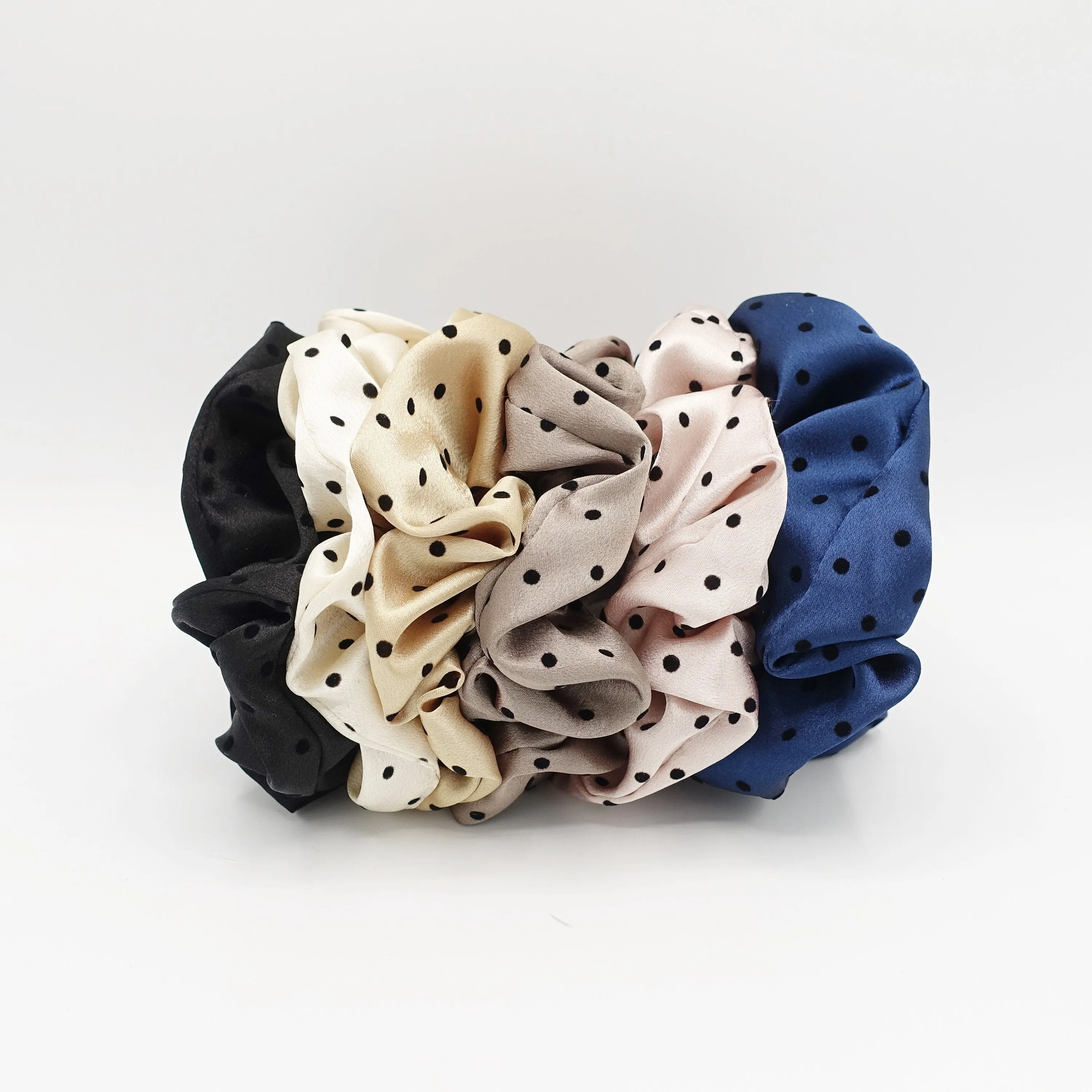 velvet dot satin scrunchies gloss hair elastic hair tie women hair accessory