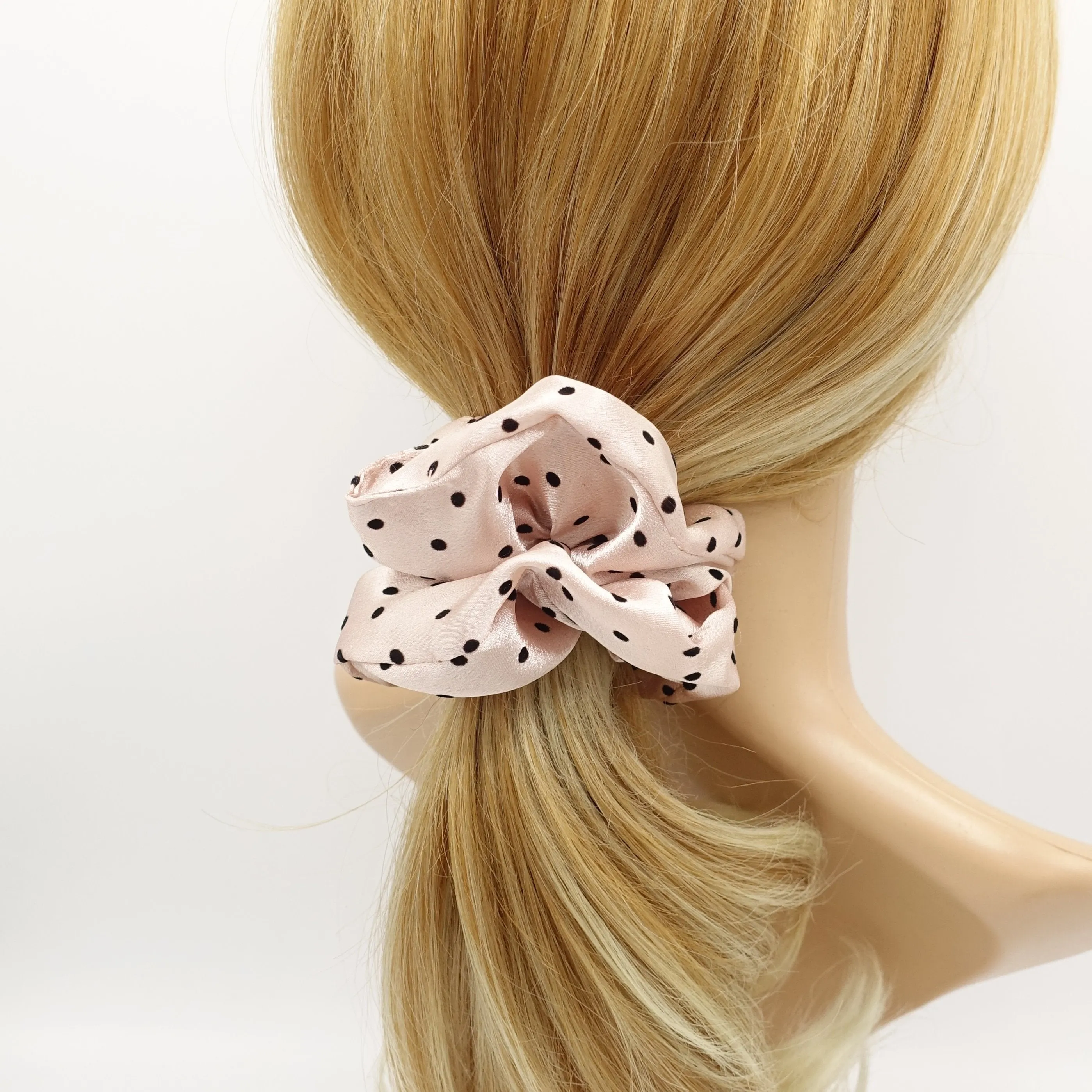 velvet dot satin scrunchies gloss hair elastic hair tie women hair accessory