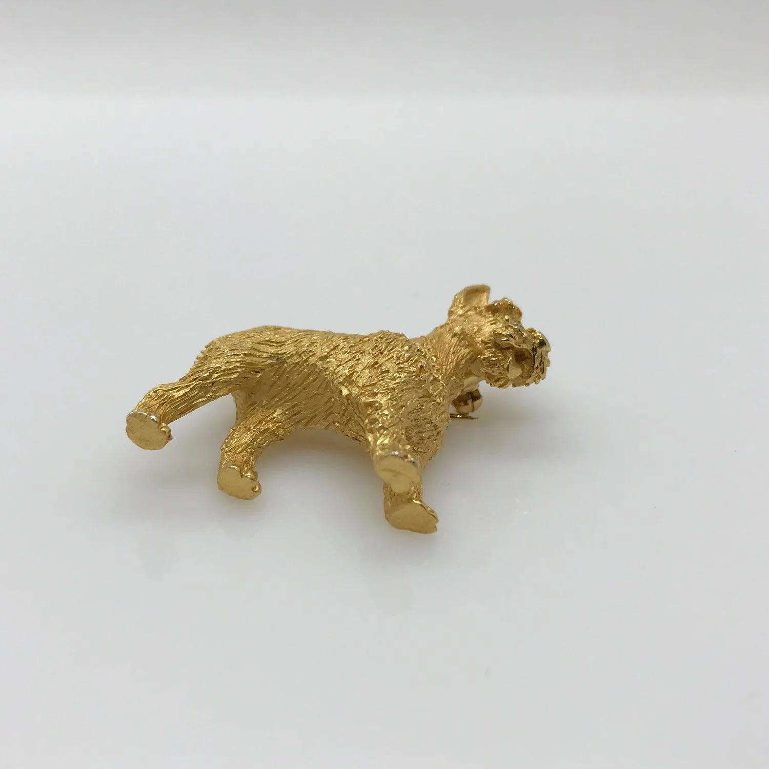 Vintage Gold Tone Crown Trifari Dog Brooch