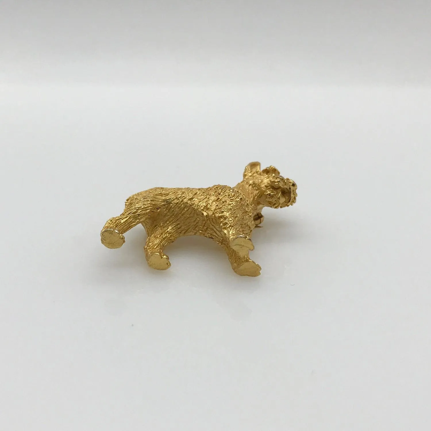 Vintage Gold Tone Crown Trifari Dog Brooch
