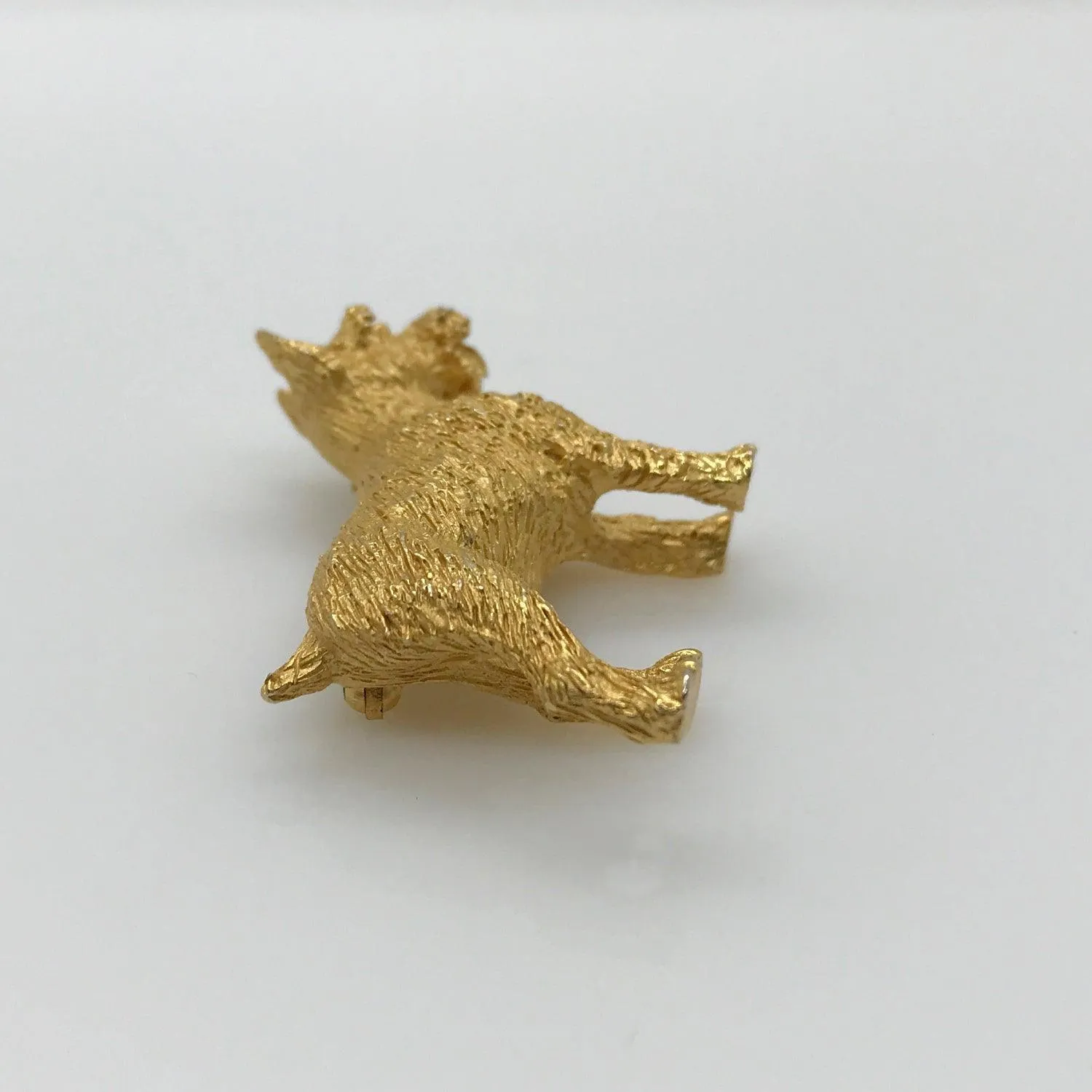 Vintage Gold Tone Crown Trifari Dog Brooch