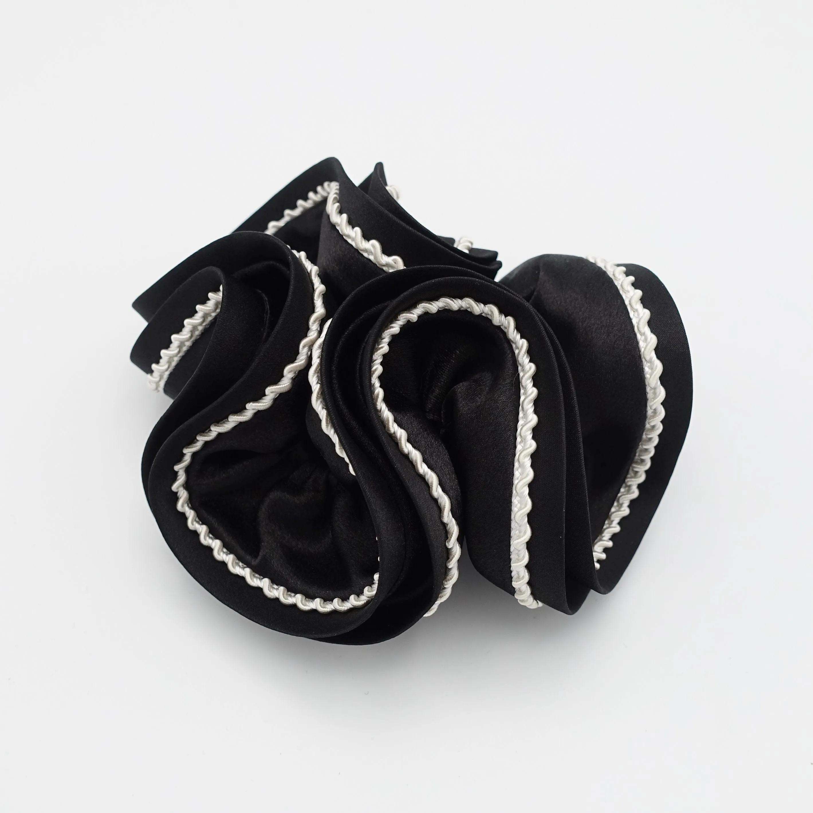 waved thread decorated satin scrunchies women hair elastic scrunchy