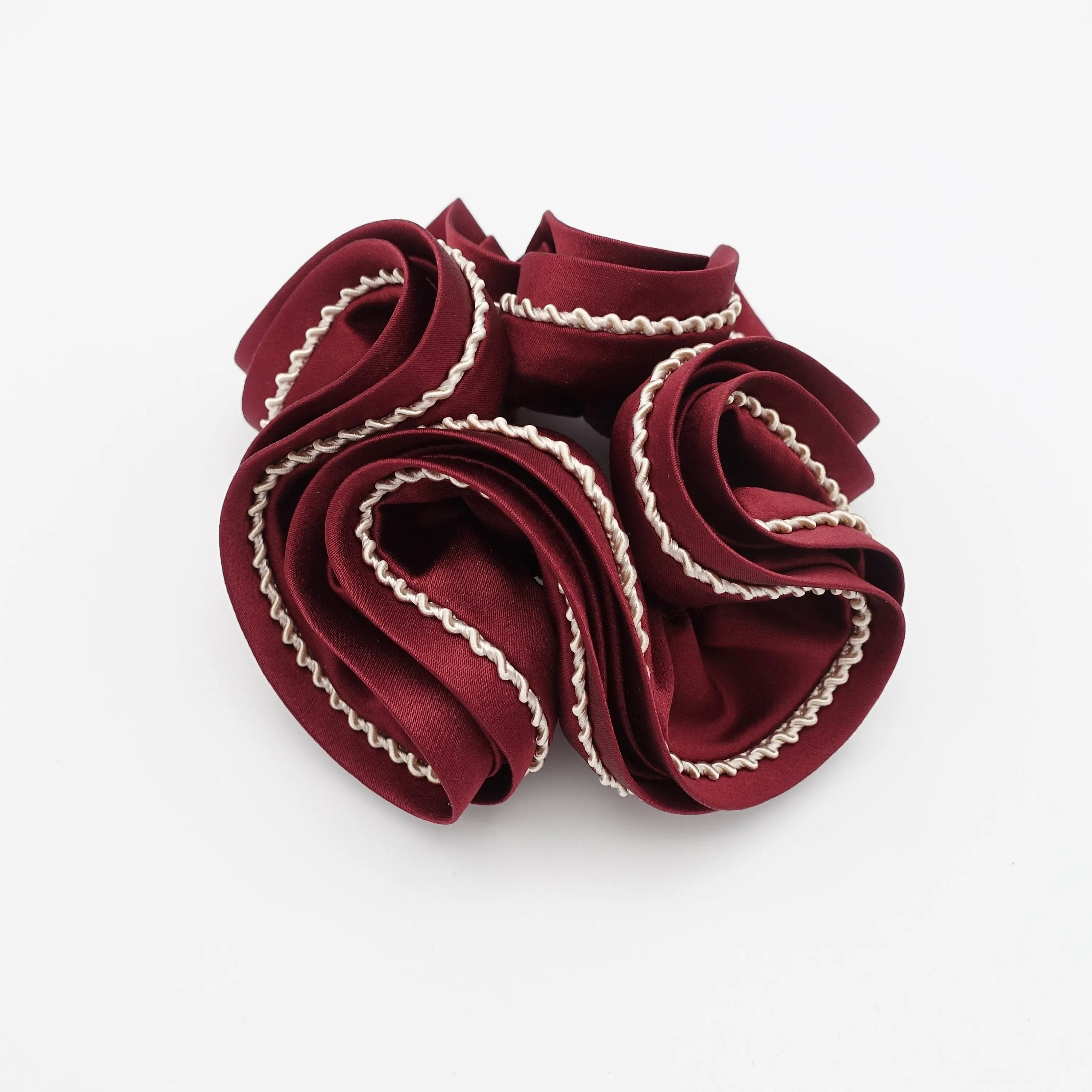 waved thread decorated satin scrunchies women hair elastic scrunchy