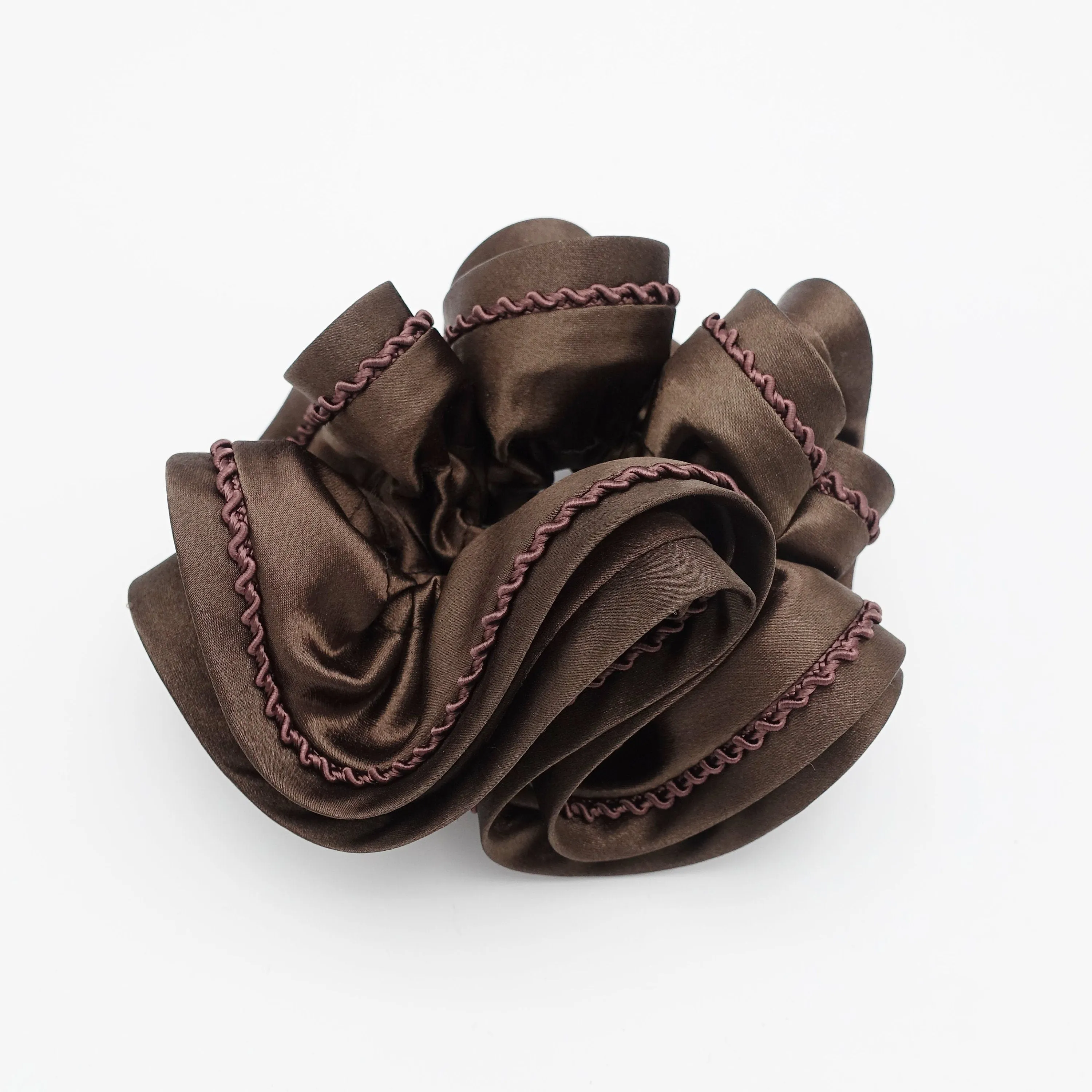 waved thread decorated satin scrunchies women hair elastic scrunchy