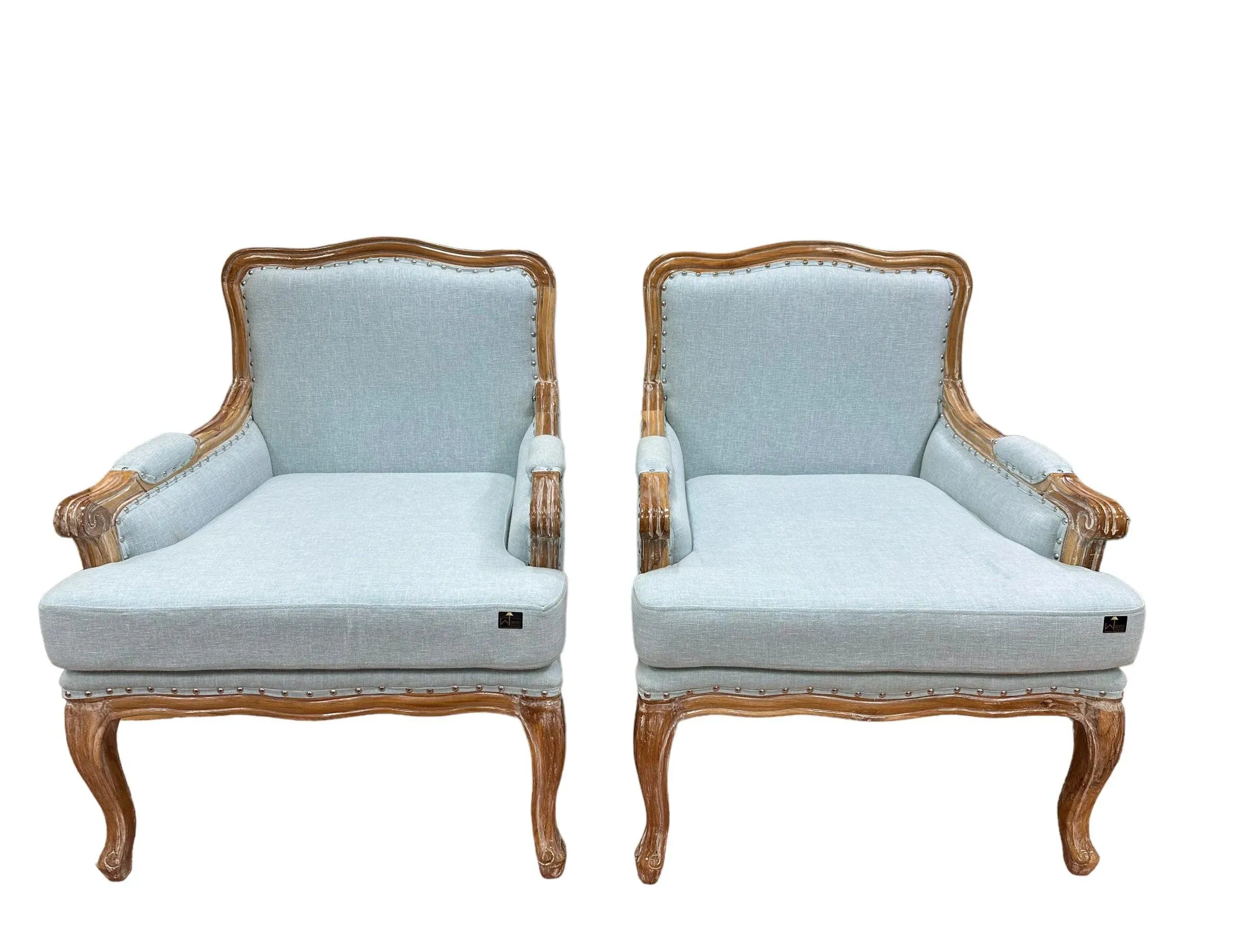 Wooden Bransford Arm Chair (Light Blue)