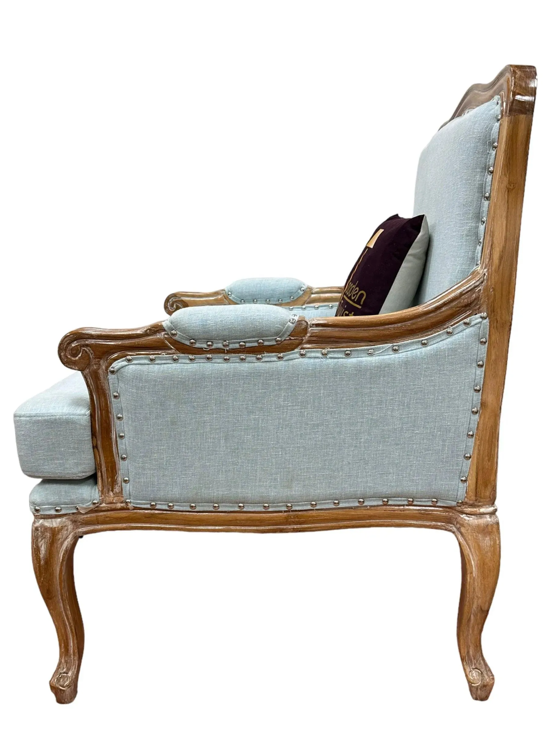 Wooden Bransford Arm Chair (Light Blue)