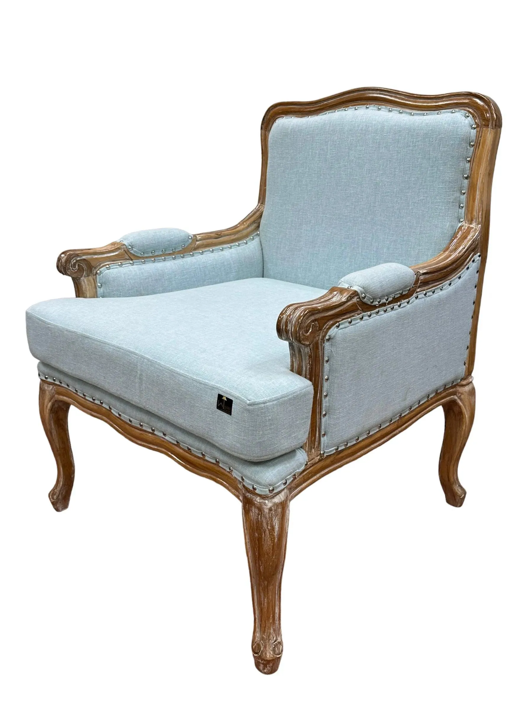 Wooden Bransford Arm Chair (Light Blue)