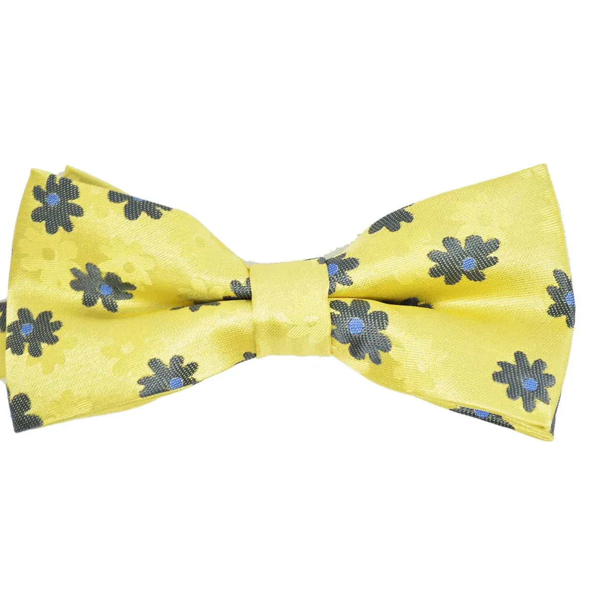 Yellow Floral Patterned Bow Tie